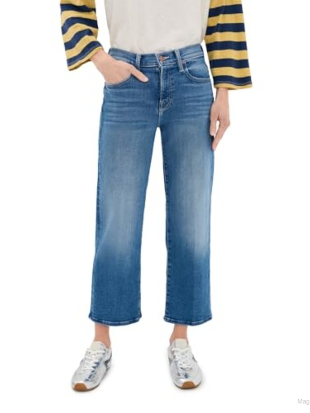 Petite Mid Rise Rambler Zip Ankle Jeans Stretch Denim